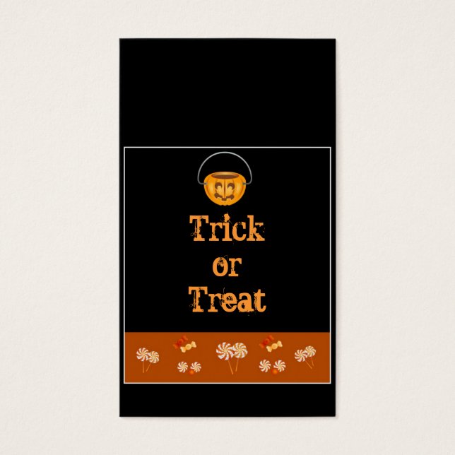 Cartas de bolsitas de truco o truco de Halloween (Frente)