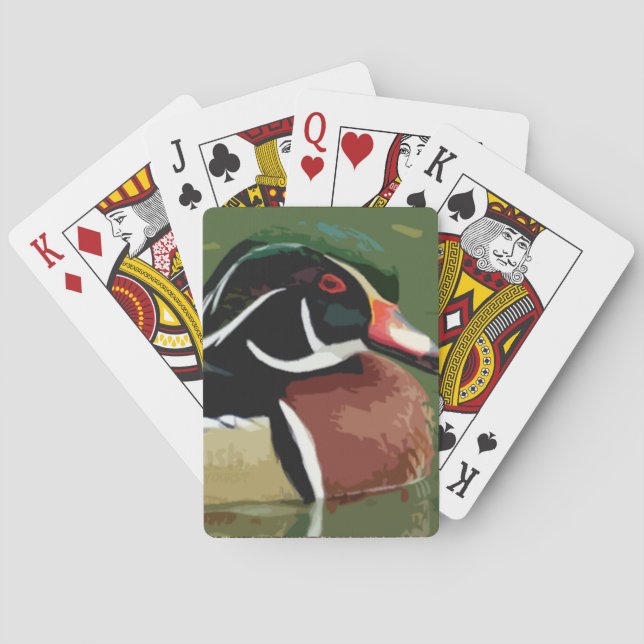 Cartas de caza de pato, pato de madera (Reverso)
