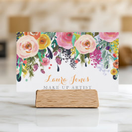 Cartas de citas de artistas con maquillaje floral 
