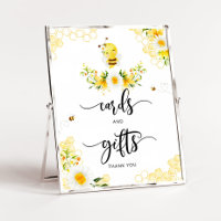Cartas de color de Bee Bumble y señal de regalo