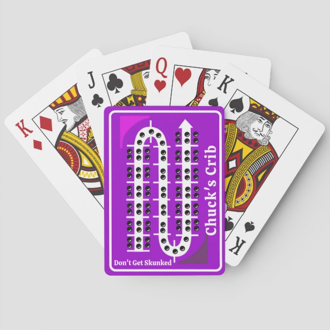 Cartas de Cribbage Personalizadas Moradas (Reverso)