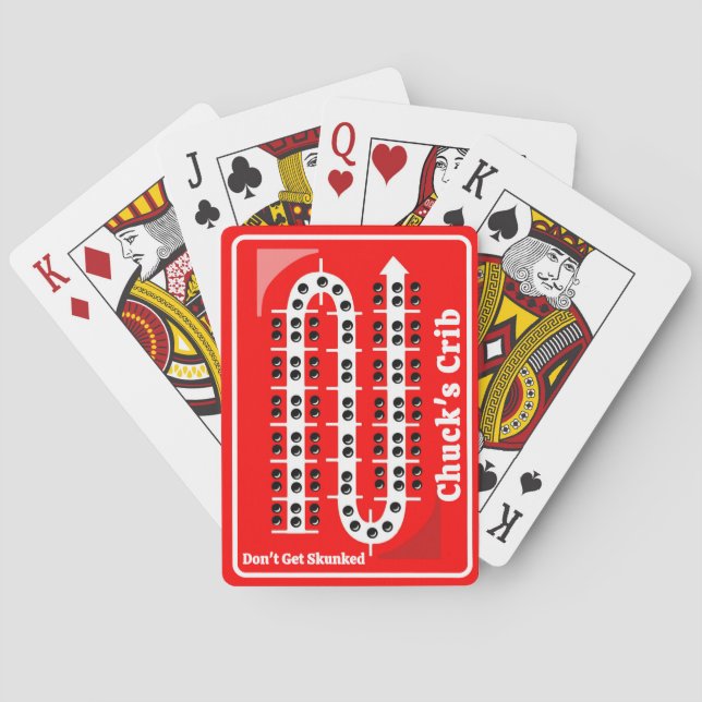 Cartas de Cribbage Personalizadas Rojas (Reverso)