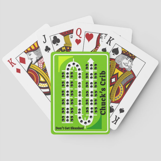Cartas de Cribbage Personalizadas Verdes (Reverso)