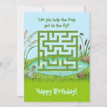 Cartas de cumpleaños de Frog and Fly Maze