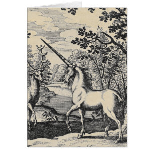 Cartas de felicitación mística de unicornio