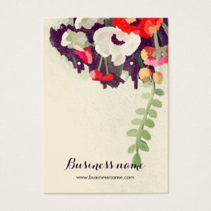 Cartas de fondo artístico rojo floral