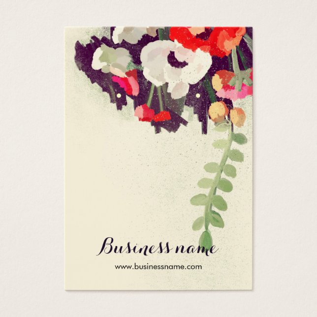 Cartas de fondo artístico rojo floral (Frente)
