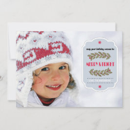 Cartas de fotos de Navidad del patrón nórdico de c