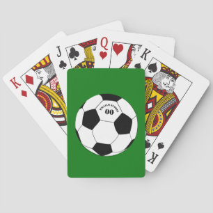 Cartas de fútbol, bolas de fútbol con nombre y núm