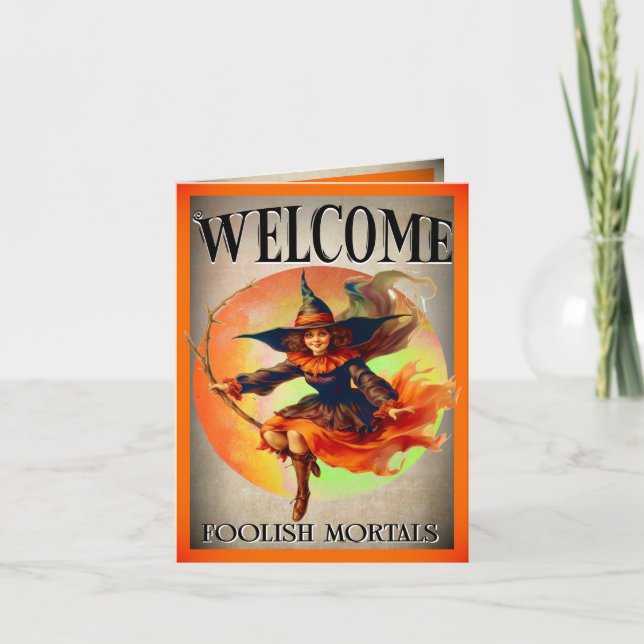 Cartas de Halloween retro divertidas (Anverso)