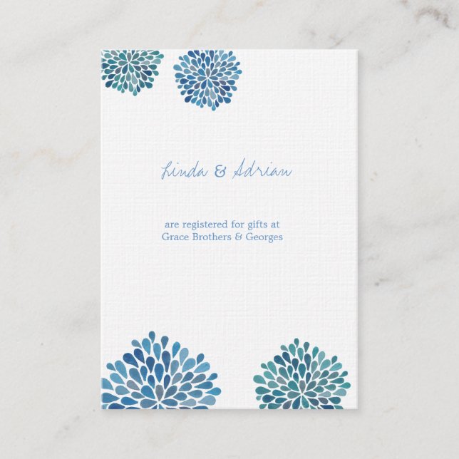 Cartas de inscripción Direcciones Registro Tarjeta (Anverso)