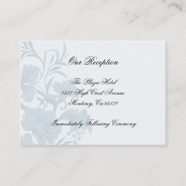 Cartas de inserción de la recepción azul floral de (Anverso)