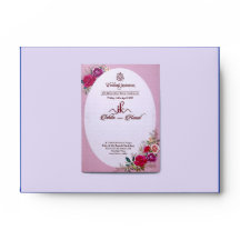 Cartas de invitación a la boda color rosa con flor