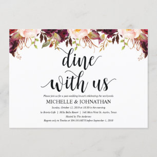 Cartas de invitación a la boda rusa por borgoña