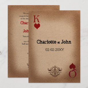 Cartas de invitación a la boda rústica de Las Vega
