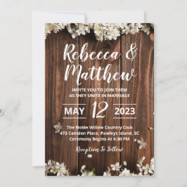 Cartas de invitación a la boda rústica de personal