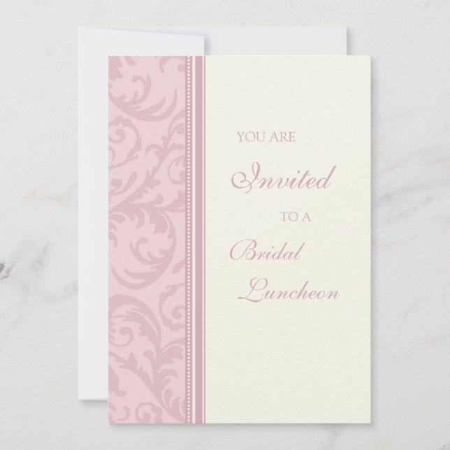 Cartas de invitación a las novias de Swirls Pink B (Anverso)