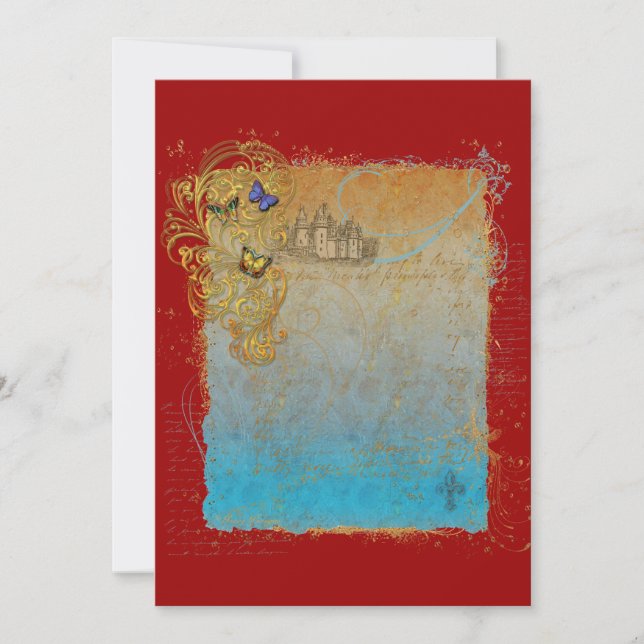 Cartas de invitación al castillo de cuento de hada (Anverso)