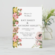 Cartas de invitación de bodas con motivos florales