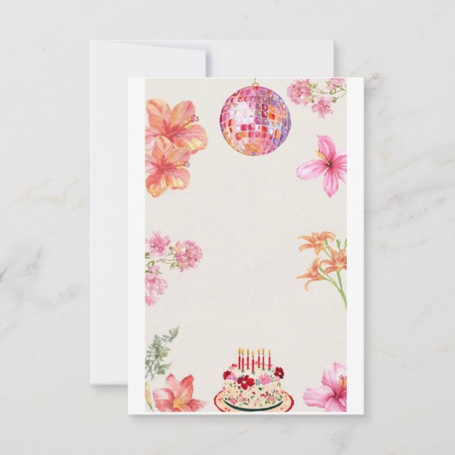 Cartas de invitación de cumpleaños y papel (Anverso)
