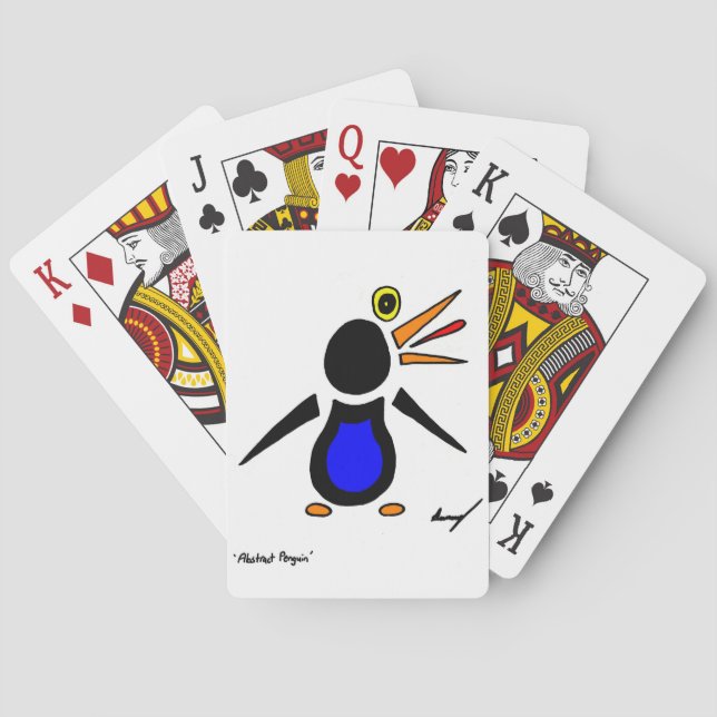Cartas de juego abstractas de pingüinos (Reverso)
