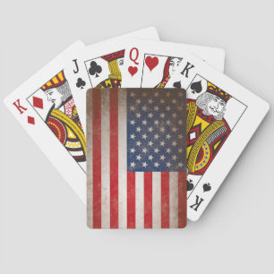 Cartas de juego anticuadas de bandera estadouniden