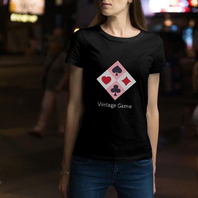 Cartas de juego antiguas colocan la camiseta de la (Vintage Playing Cards Colors Women's T-Shirt)