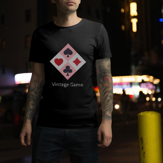 Cartas de juego antiguas colocan la camiseta de lo (Vintage Playing Cards Colors Men's T-Shirt)