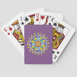 Cartas de juego azul amarillo Mandala