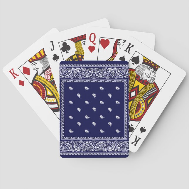 Cartas de juego azul Bandana (Reverso)