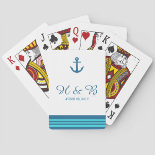 Cartas de juego azul turquesa náutica
