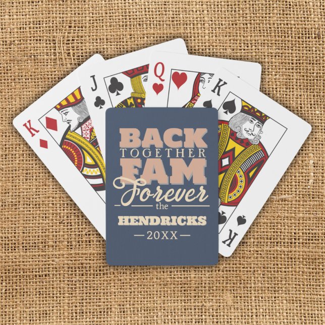 Cartas de juego azules y personalizados de la Reun (Family Reunion Quote laying cards)