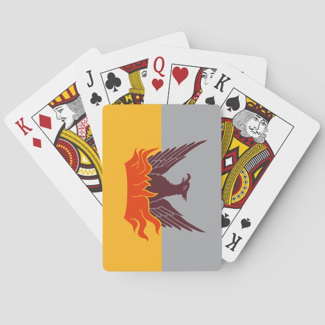 Cartas de juego - Bandera de niebla y oro de San F (Reverso)