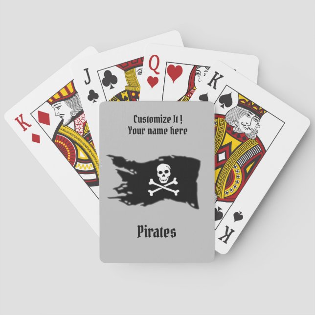 Cartas de Juego Bandera de Piratas (Reverso)