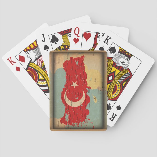 cartas de juego - bandera Turquía/Türkiye 19 V ; ) (Reverso)