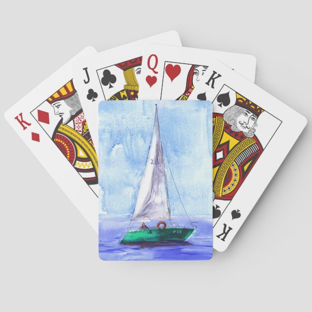 Cartas de juego "Barco de vela" (Reverso)