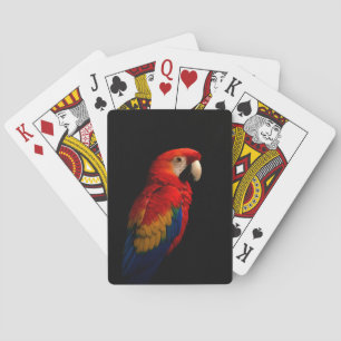 Cartas de juego Black 4 Luxe con loro escarlata