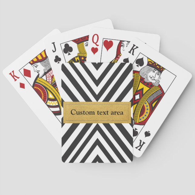 Cartas de juego Black & White Modern Lines Gold Ch (Reverso)