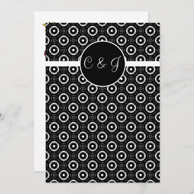 cartas de juego , bodas vegas monograma Invitacion (Anverso / Reverso)