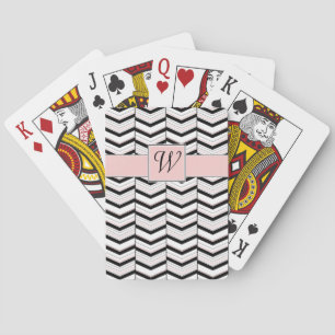 Cartas de juego Chevron Negro Blanco y Rubor