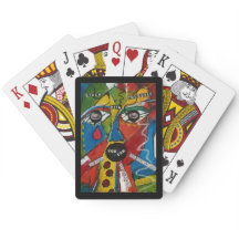 Cartas de juego clásicas con arte "atascado"