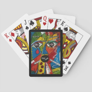 Cartas de juego clásicas con arte "atascado"