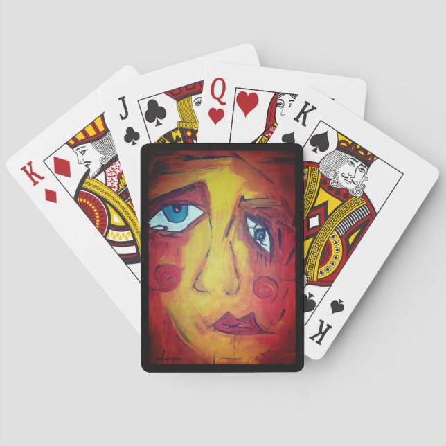Cartas de juego clásicas con arte "Mujer sin pegam (Reverso)