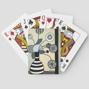 Cartas de juego clásicas con "caja rayada" de arte