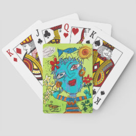 Cartas de juego clásicas con "niño flor" de arte