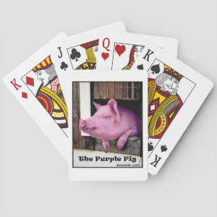 Cartas de juego clásicas de cerdo morado
