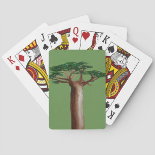 Cartas de juego clásicas de dibujo de árbol de bao