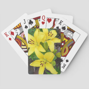 Cartas de juego clásicas de flor amarilla Lilly