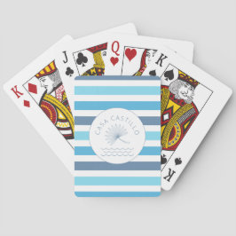 Cartas de juego clásicas de franja azul personaliz