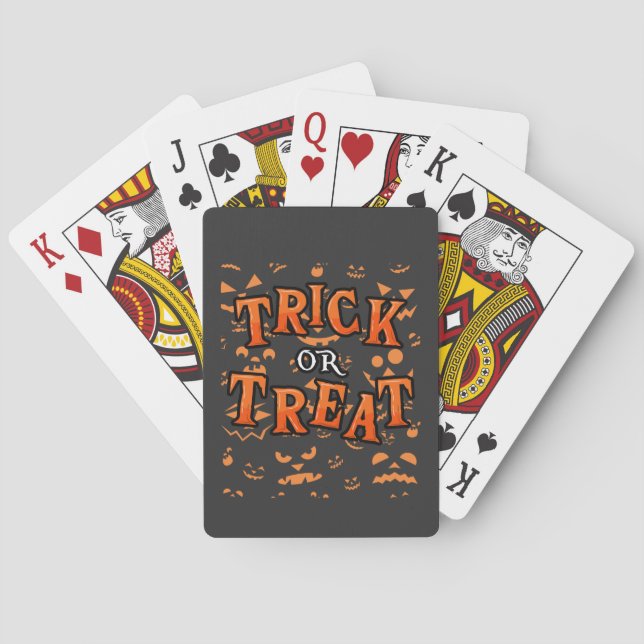 Cartas de juego clásicas de Halloween con trucos o (Reverso)